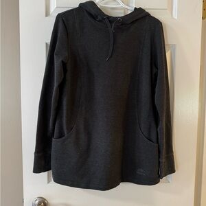 Roots Women’s Charcoal Cowl Neck Hoodie Sweatshirt Pullover Size L – Cozy Fit